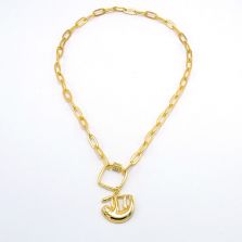 Square Carabiner Gold Chain Necklace Square Carabiner Gold Chain Necklace