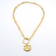 Square Carabiner Gold Chain Necklace