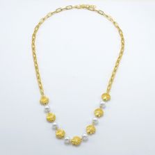 Pearl and Gold Shell Chain Necklace Pearl and Gold Shell Chain Necklace
