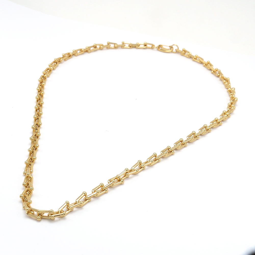 U Shaped Gold Chain Necklace