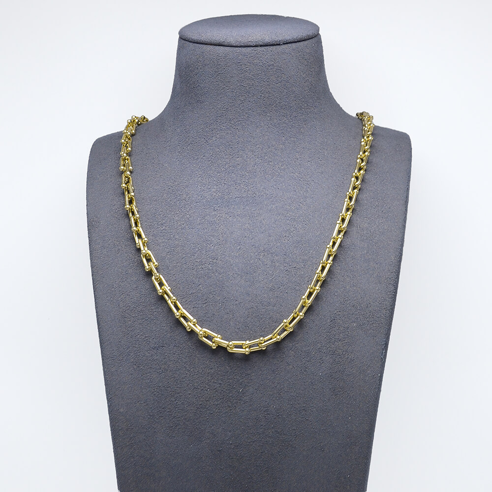 U Shaped Gold Chain Necklace