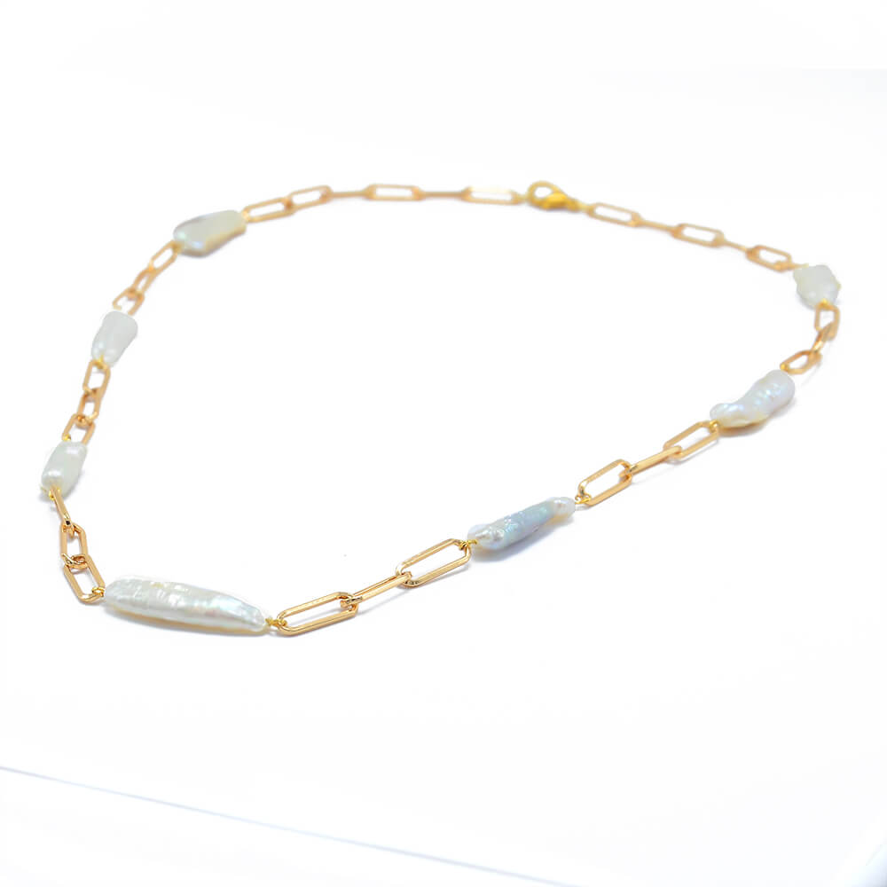 Paperclip Gold Chain Necklace