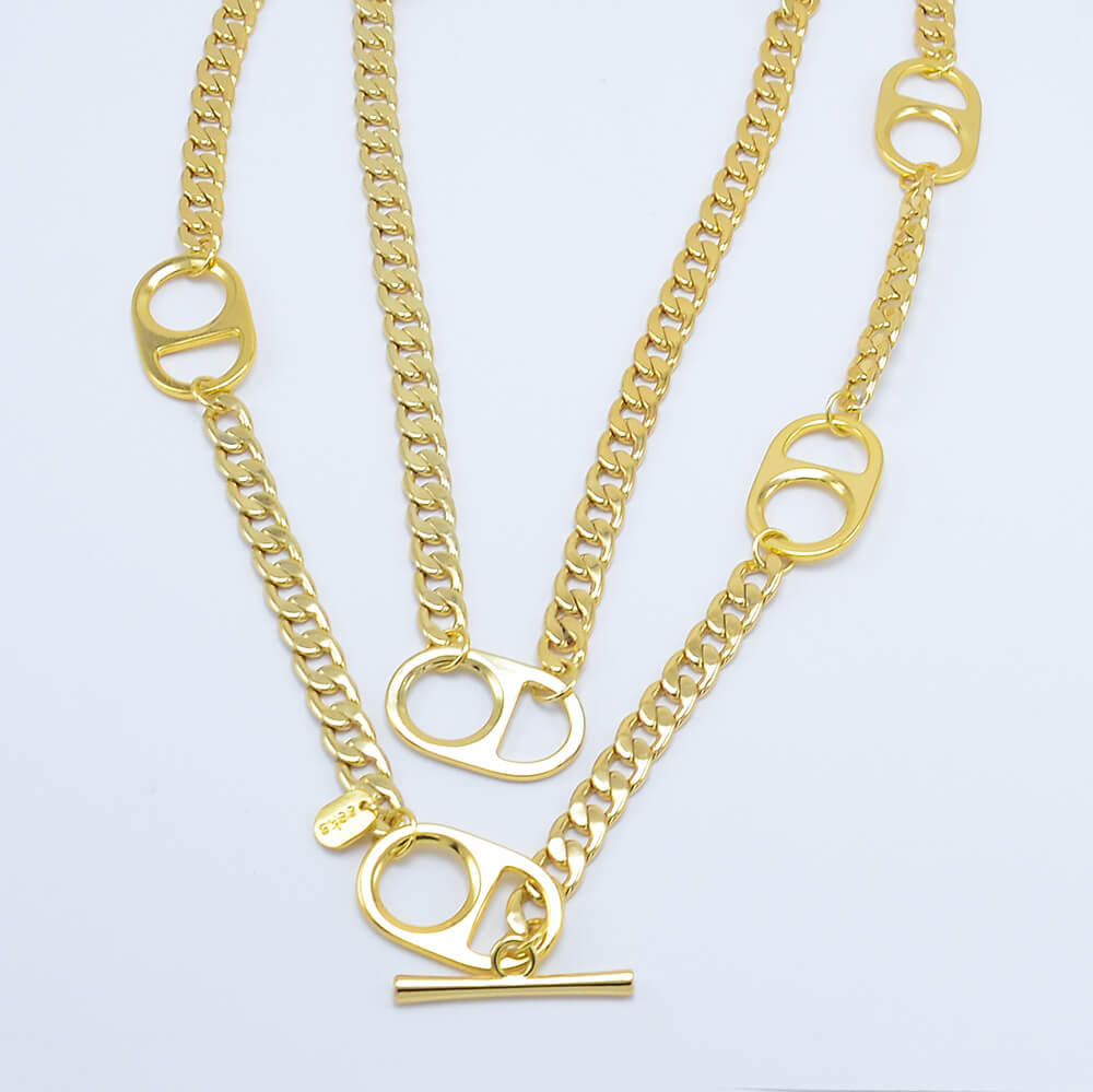 3 Layer Gold Chain Necklace