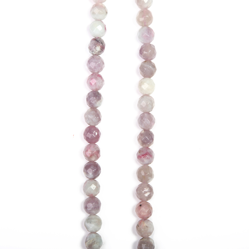 Gemstone Beads Pink Tourmaline Faceted Round Beads