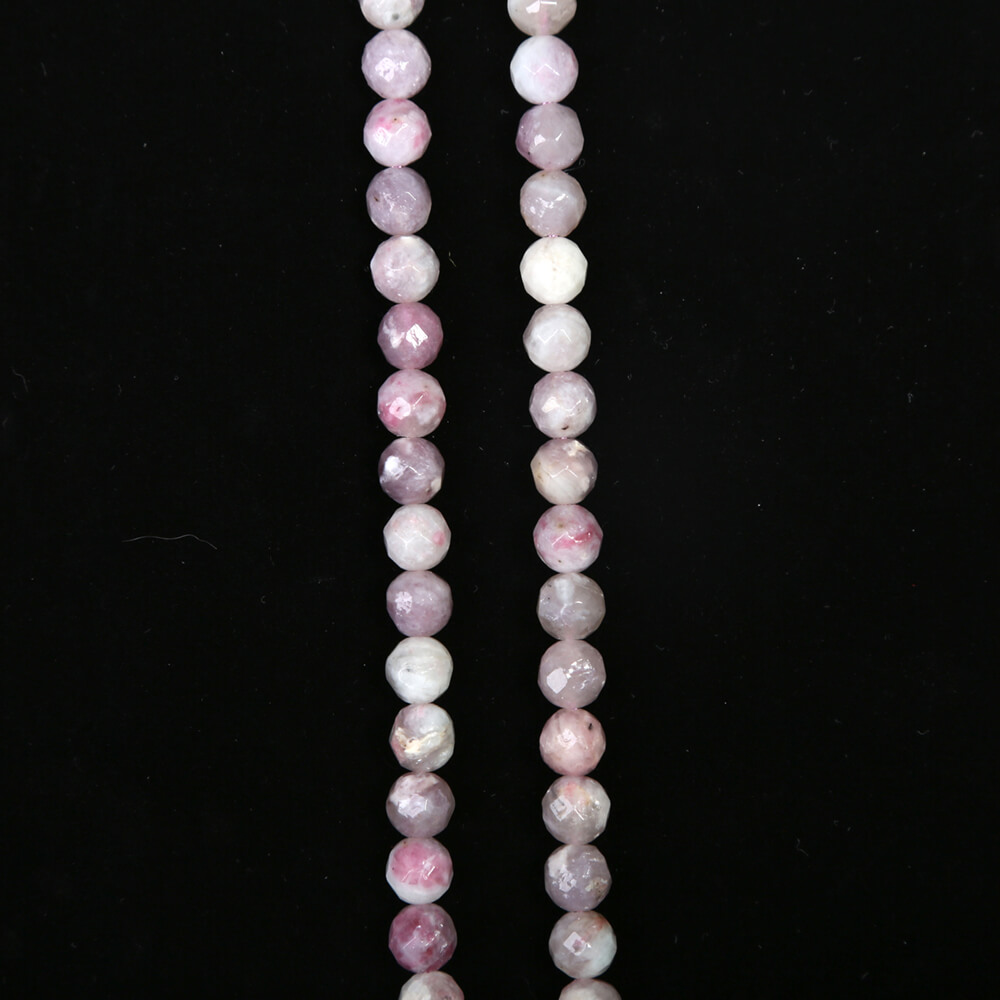 Gemstone Beads Pink Tourmaline Faceted Round Beads