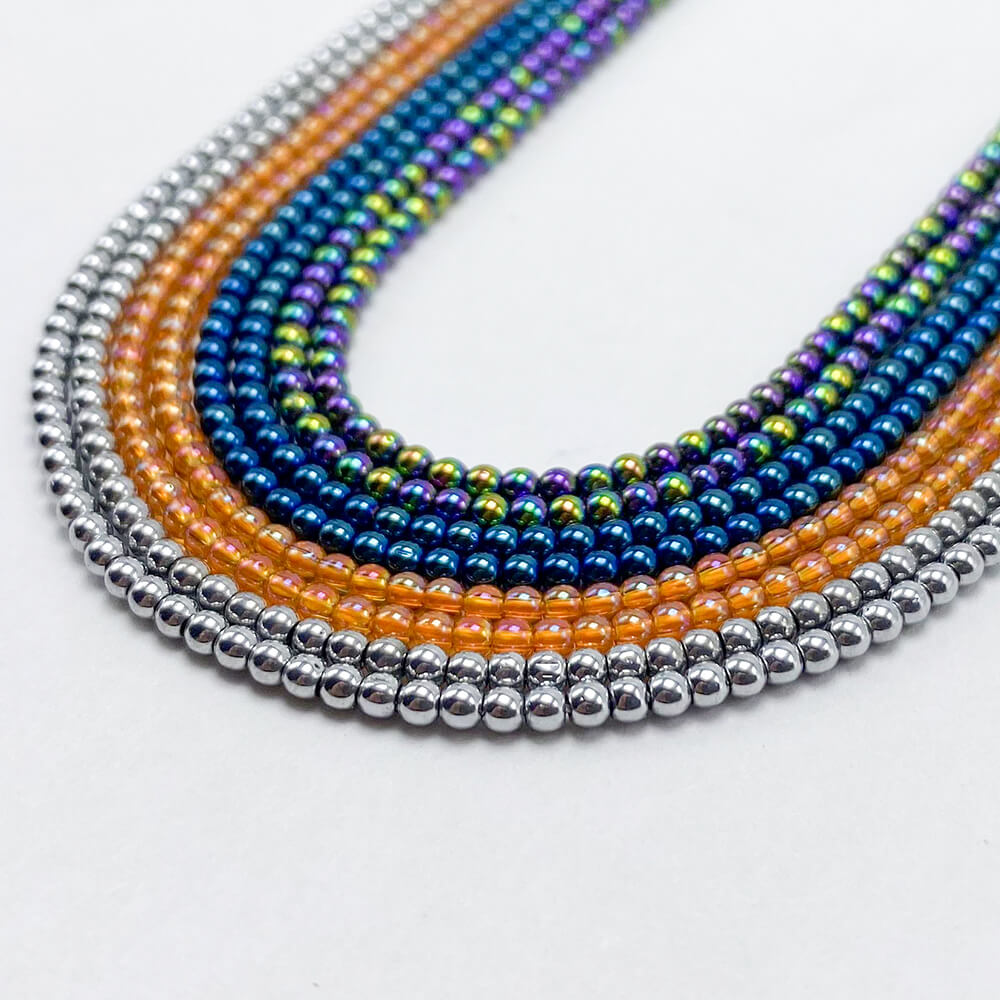 2mm Multi Color Mini Round Glass Beads