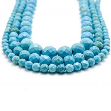 4/6/8/10mm Turquoise Faceted Round Beads