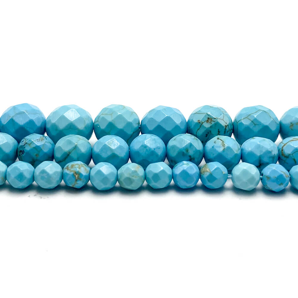 4/6/8/10mm Turquoise Faceted Round Beads