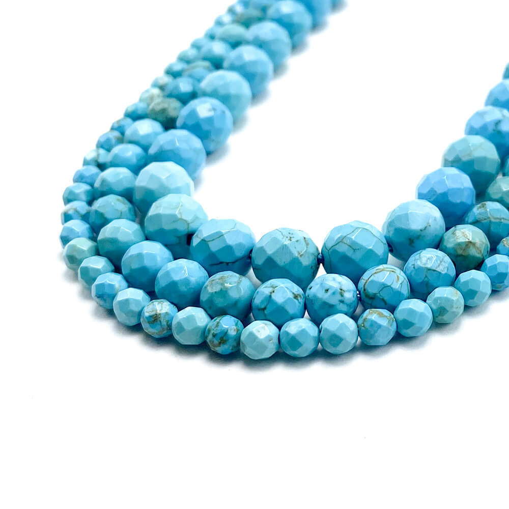 4/6/8/10mm Turquoise Faceted Round Beads