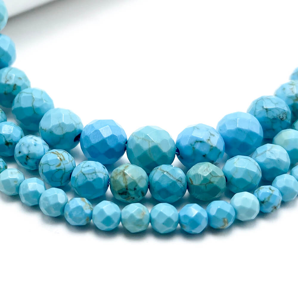 4/6/8/10mm Turquoise Faceted Round Beads