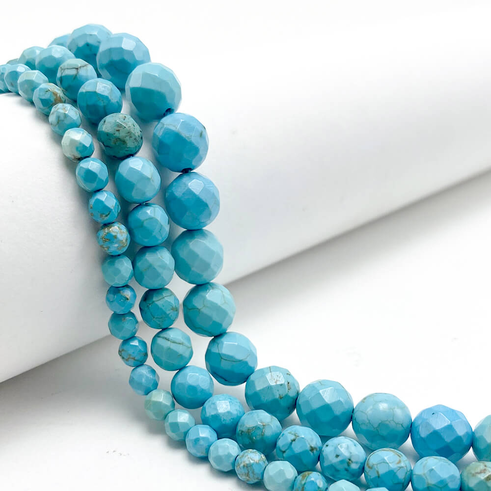 4/6/8/10mm Turquoise Faceted Round Beads