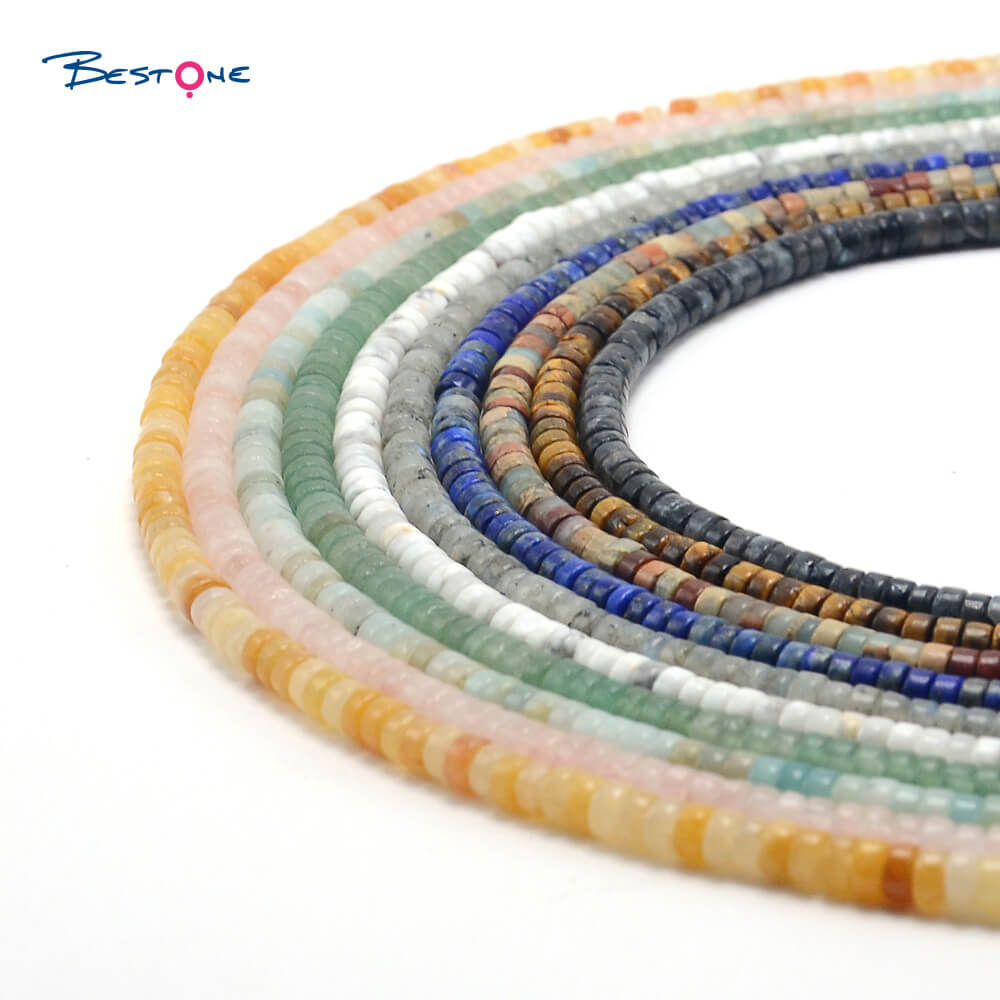 Natural Gemstone Heishi Beads Wheel Shape