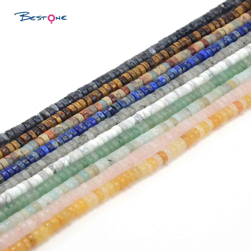 Natural Gemstone Heishi Beads Wheel Shape