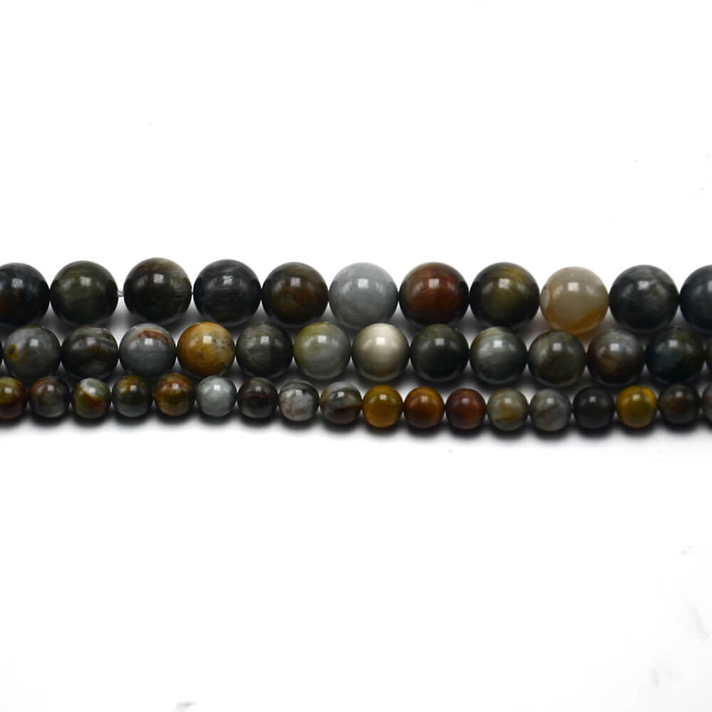 Wholesale Hawk’s Eye Round Beads Strands – Natural Gemstone Loose Beads 6mm / 8mm / 10mm (16 Inch)