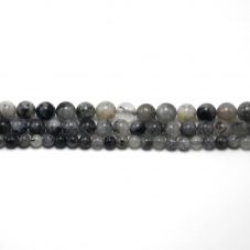 Black Rutilated Quartz Round Beads