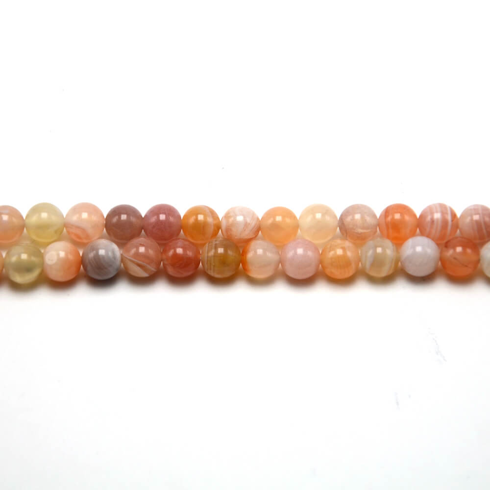 Wholesale Pink Botswana Agate Round Beads Strands – Natural Gemstone Loose Beads 6mm (16 Inch)