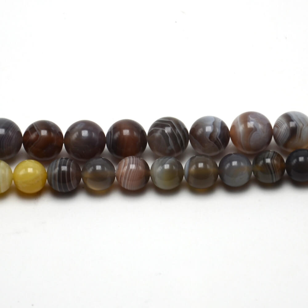 Wholesale Botswana Agate Round Beads Strands – Natural Gemstone Loose Beads 8mm / 10mm (16 Inch)