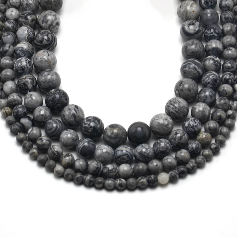 2023 wholesale natural stone Map Jasper Round Beads made in china