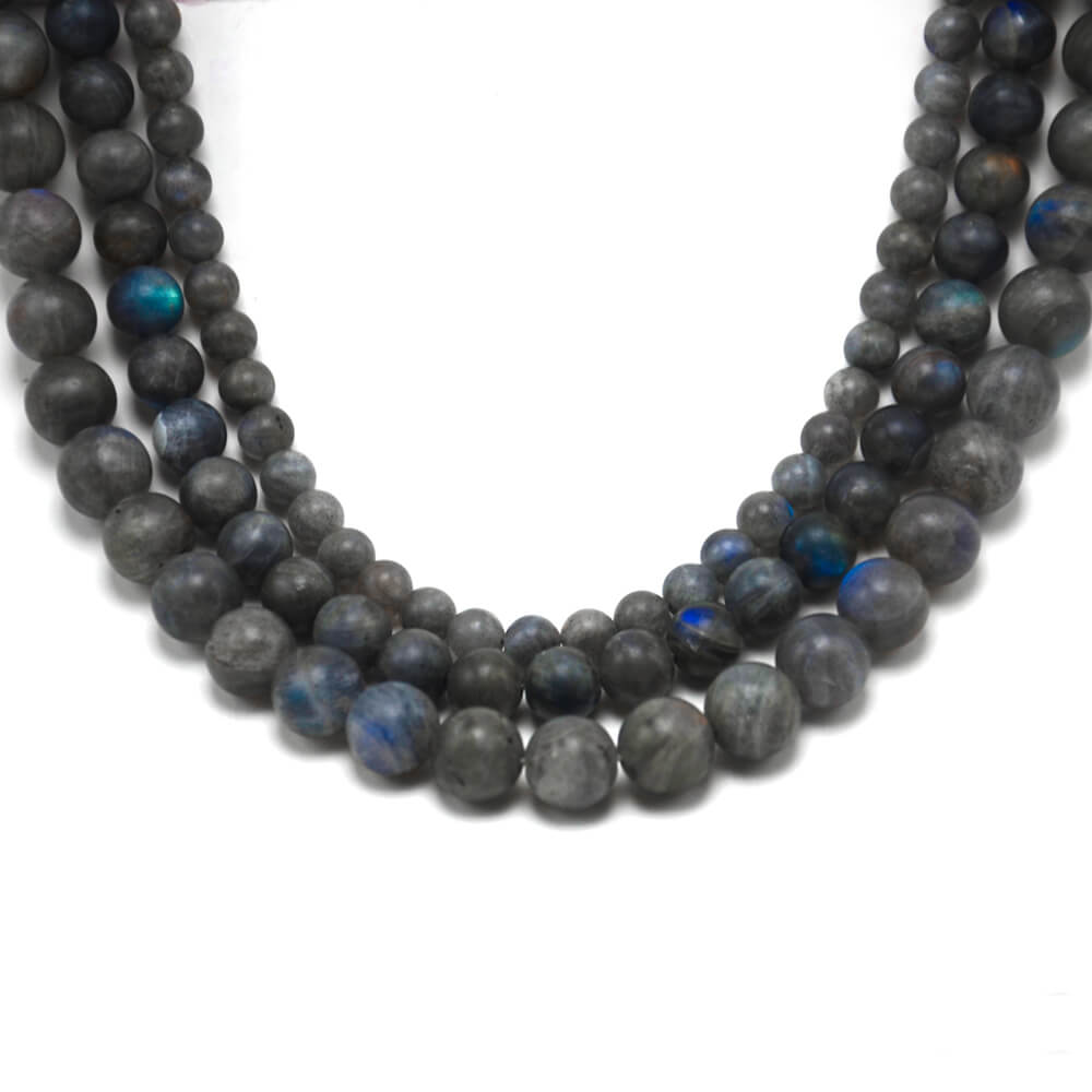 2023 natural stone wholesale Grade A Matte Labradorite Round Beads