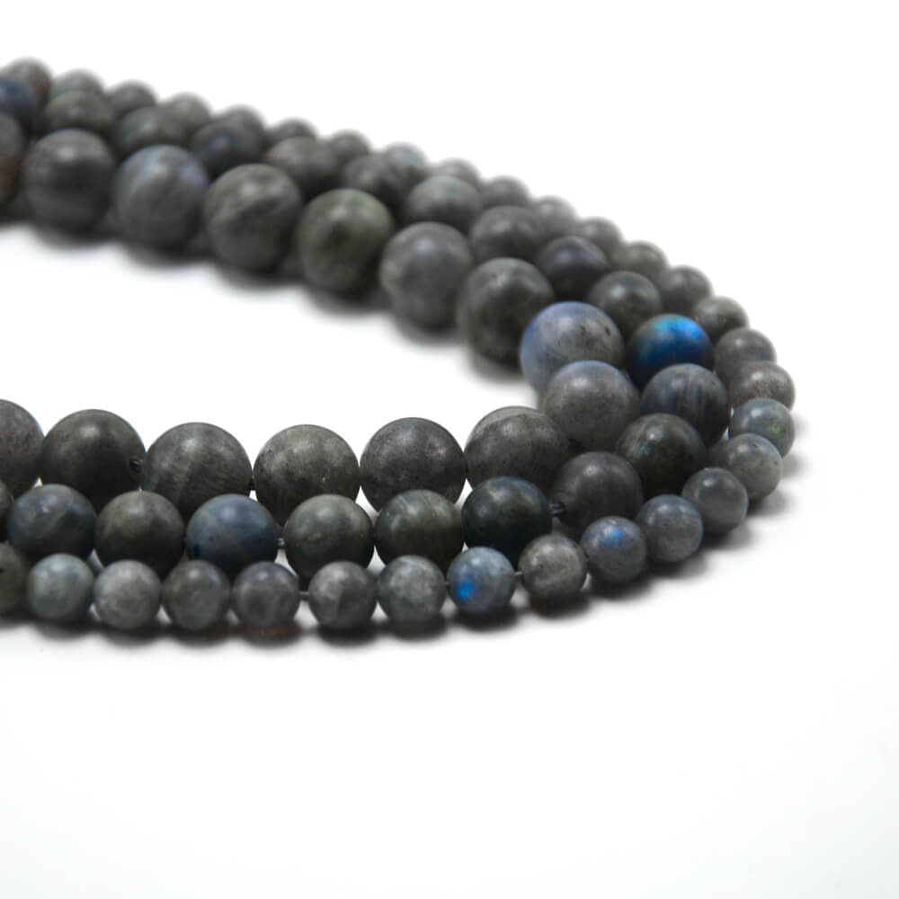 2023 natural stone wholesale Grade A Matte Labradorite Round Beads