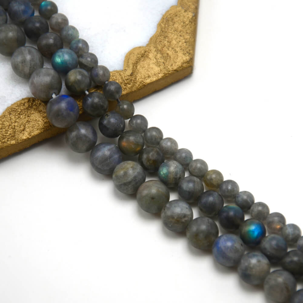 2023 natural stone wholesale Grade A Matte Labradorite Round Beads