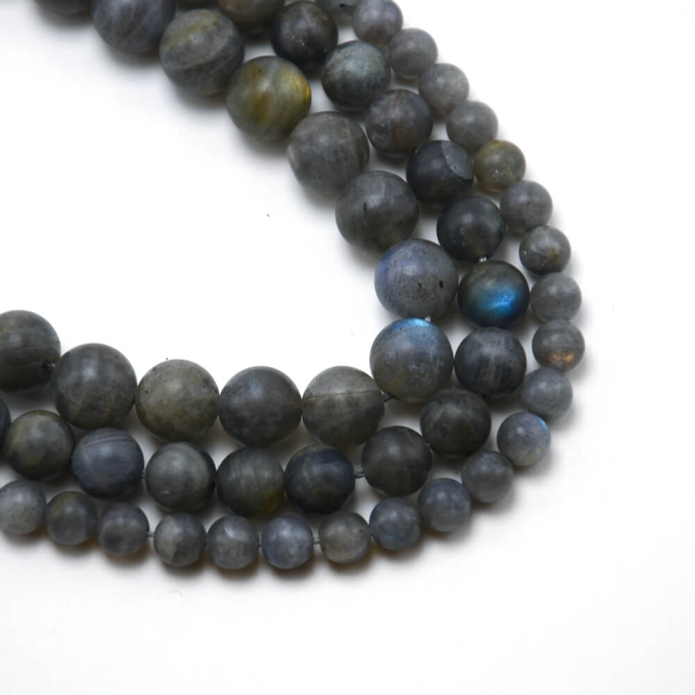 2023 natural stone wholesale Grade A Matte Labradorite Round Beads