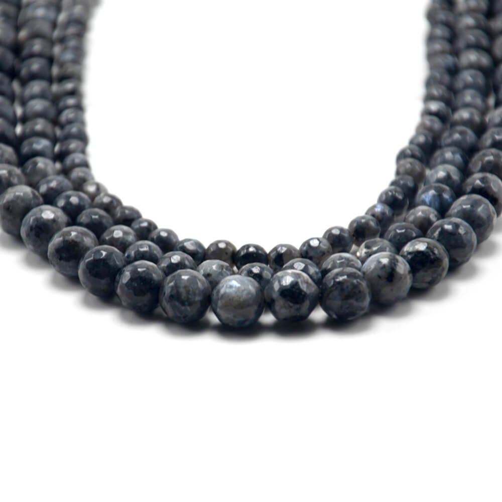 2023 wholesale Black Labradorite Faceted Round Beads made in china