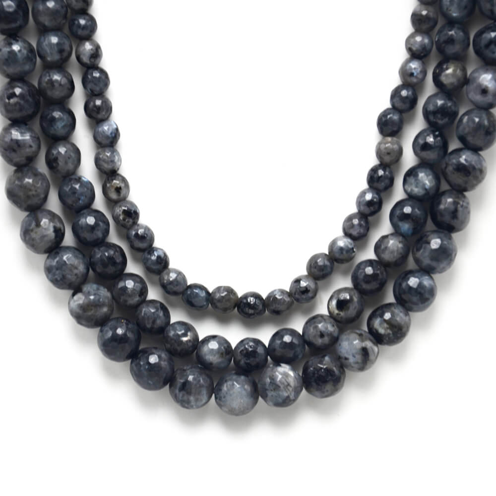 2023 wholesale Black Labradorite Faceted Round Beads made in china