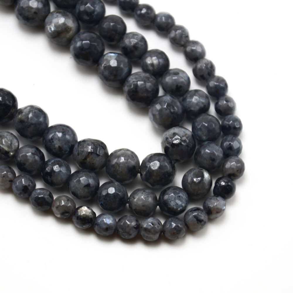 2023 wholesale Black Labradorite Faceted Round Beads made in china