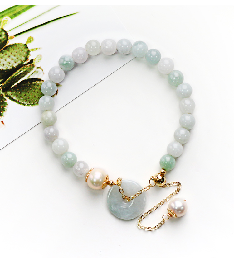 Hot Sale Hetian Jade Bracelet Simple Peace Buckle Jewelry Gift for Women