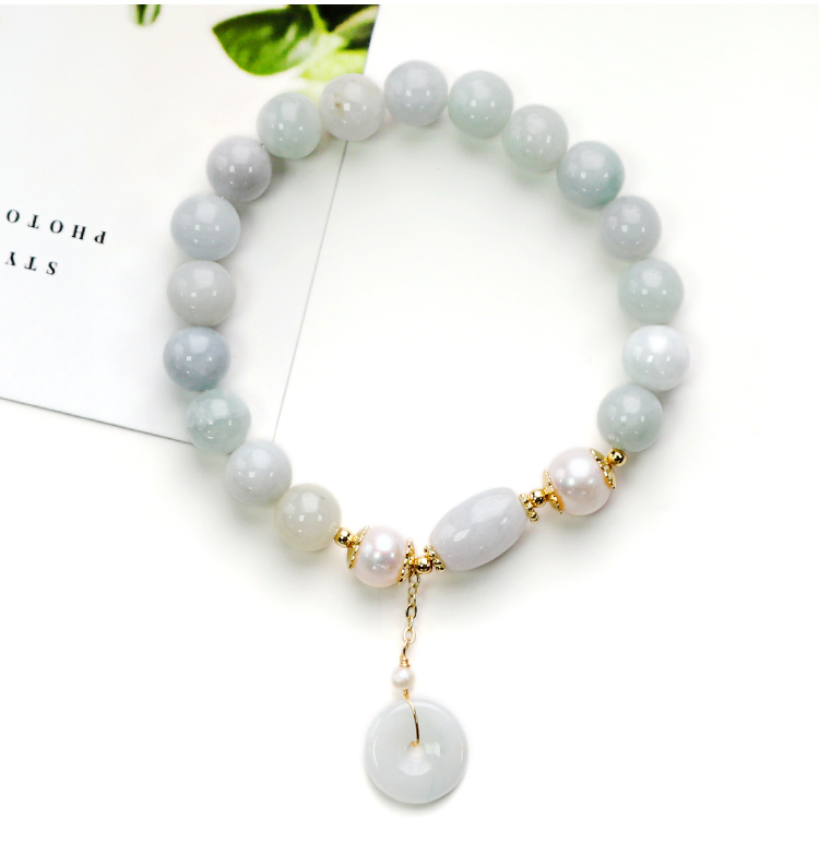 Hot Sale Hetian Jade Bracelet Simple Peace Buckle Jewelry Gift for Women