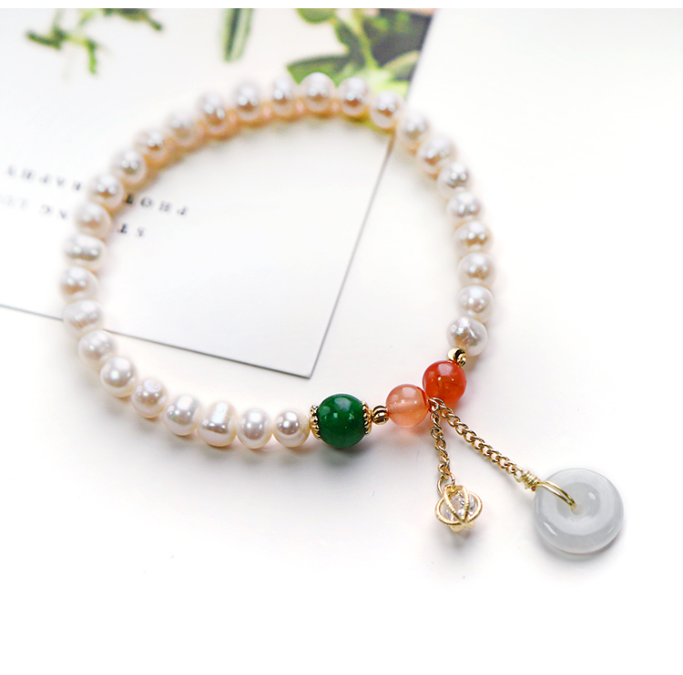 Hot Sale Hetian Jade Bracelet Simple Peace Buckle Jewelry Gift for Women