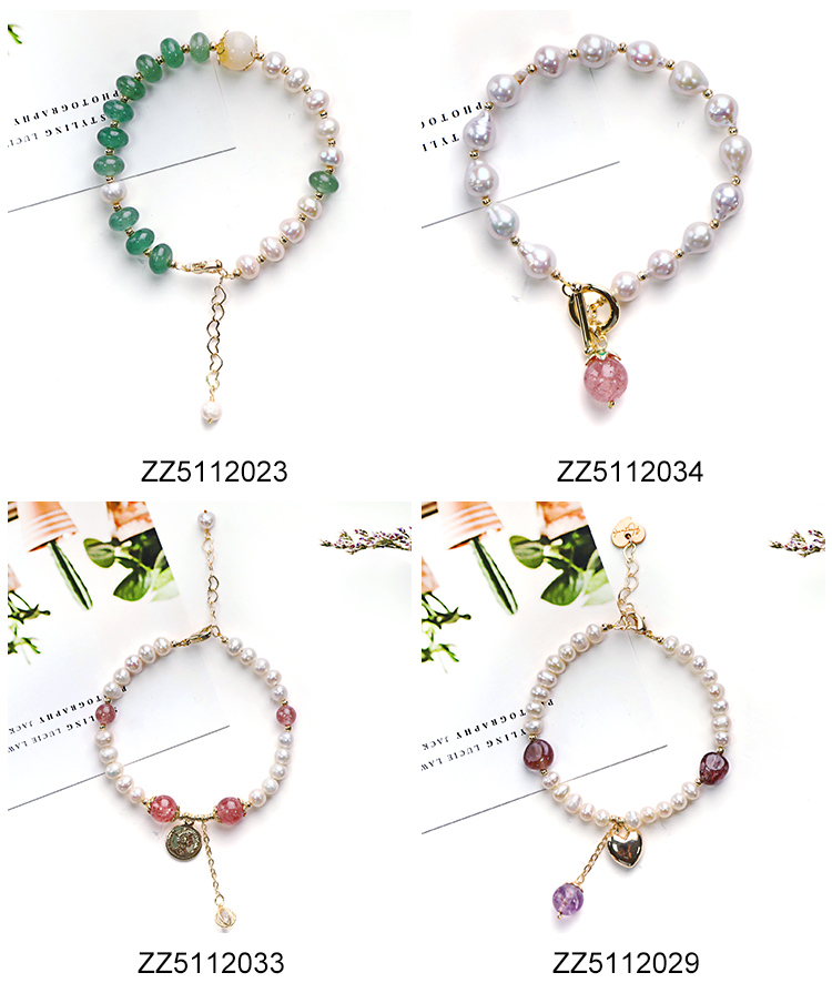 Wholesale Nature Freshwater Pearl Bracelet Baroque Pearl Bracelet with 14K Gold Plating