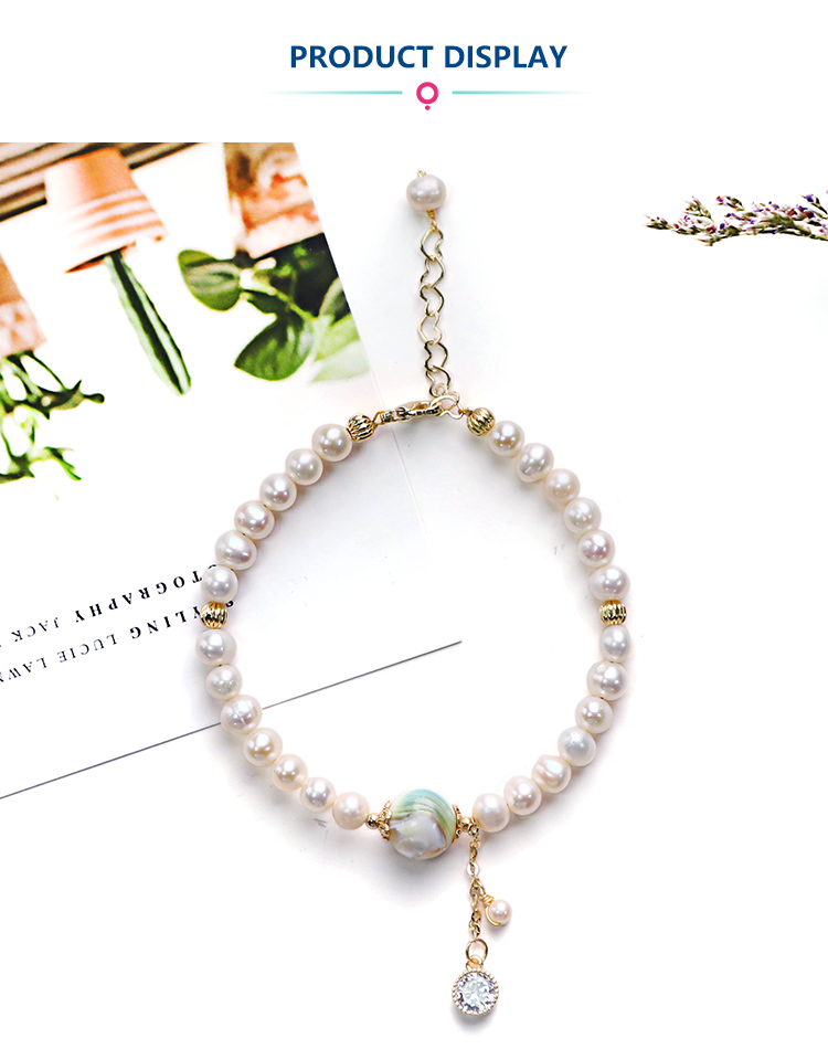 Wholesale Nature Freshwater Pearl Bracelet Baroque Pearl Bracelet with 14K Gold Plating