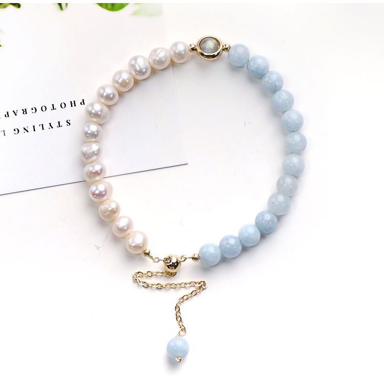 Wholesale Nature Freshwater Pearl Bracelet Baroque Pearl Bracelet with 14K Gold Plating