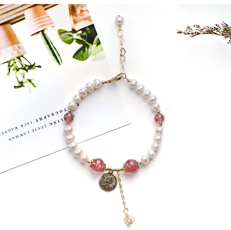 Wholesale Nature Freshwater Pearl Bracelet Baroque Pearl Bracelet with 14K Gold Plating