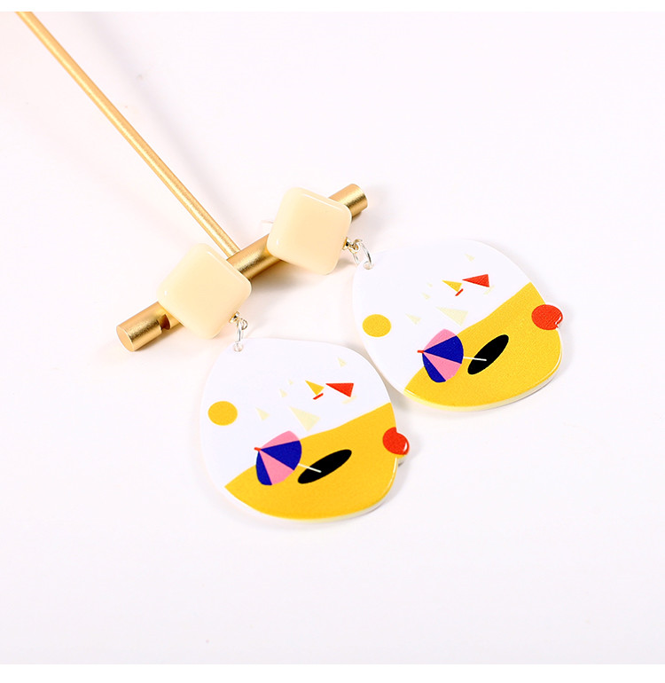 Fashion Acetic Acid Material 3D Printing Acrylic Earrings for Women