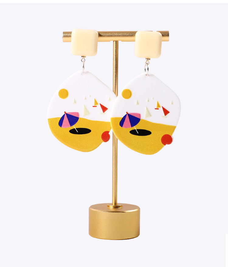 Fashion Acetic Acid Material 3D Printing Acrylic Earrings for Women