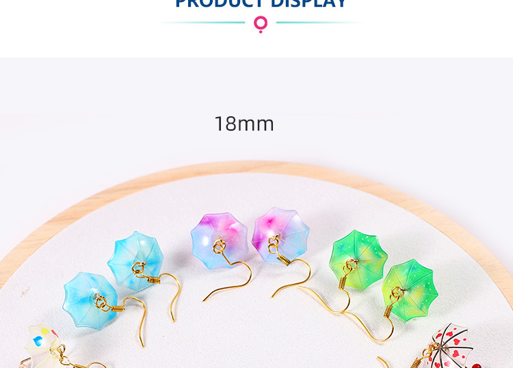 Fashion Acetic Acid Material Mini Umbrella Earring Resin Drop Earrings for Women