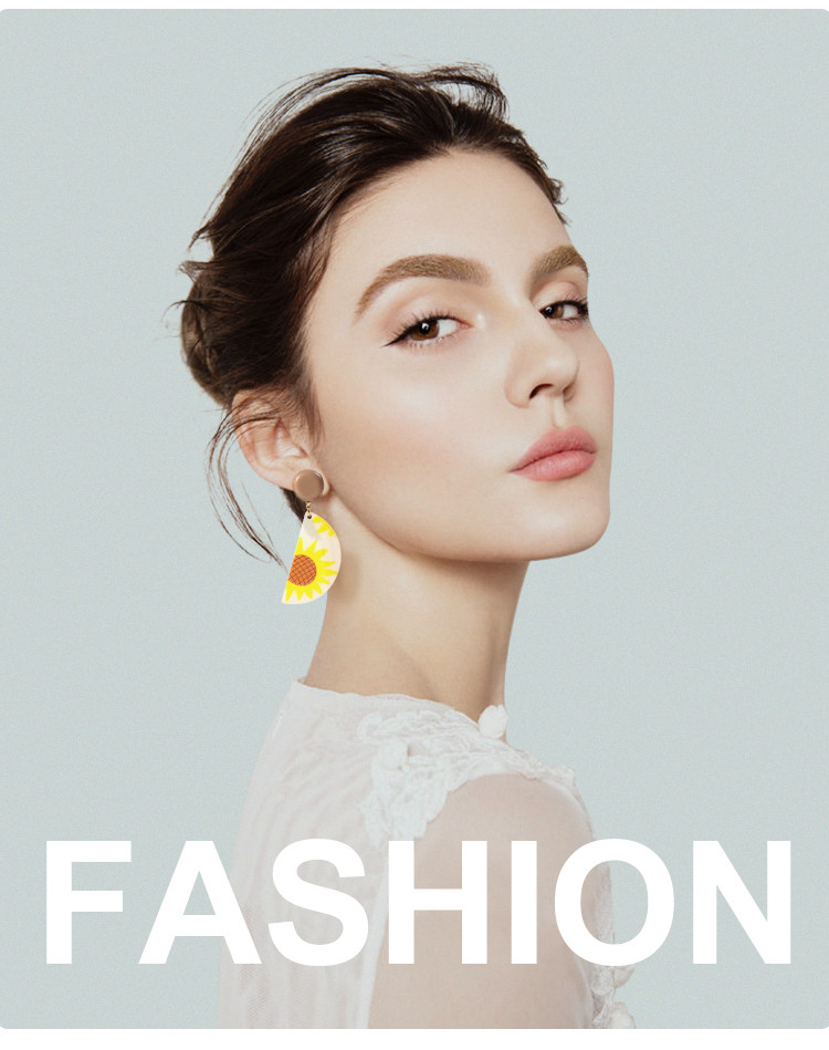 New Design Acetic Acid Material 3D Printing Flower Acrylic Earrings