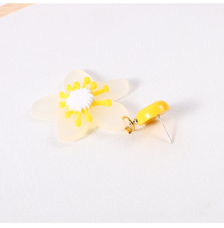 New Design Acetic Acid Material 3D Printing Flower Acrylic Earrings