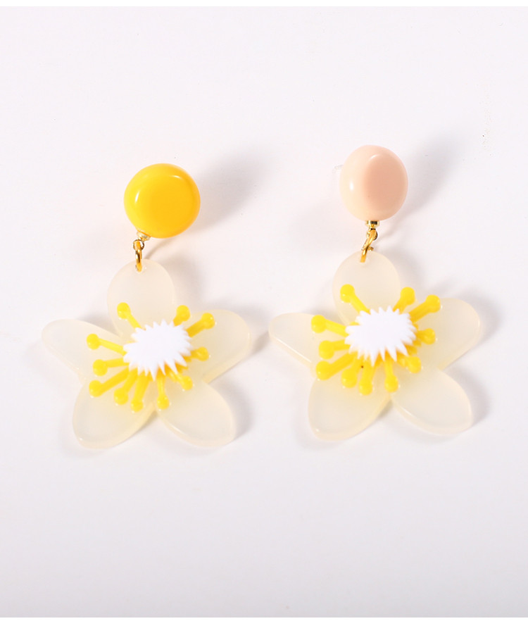 New Design Acetic Acid Material 3D Printing Flower Acrylic Earrings