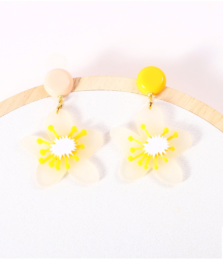 New Design Acetic Acid Material 3D Printing Flower Acrylic Earrings