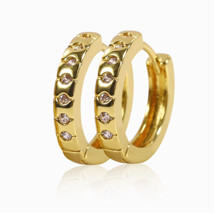 Cheap Hoop Earrings Cubic Zircon Dubai 24K Gold Plated Jewelry Fashion Earrings for Women