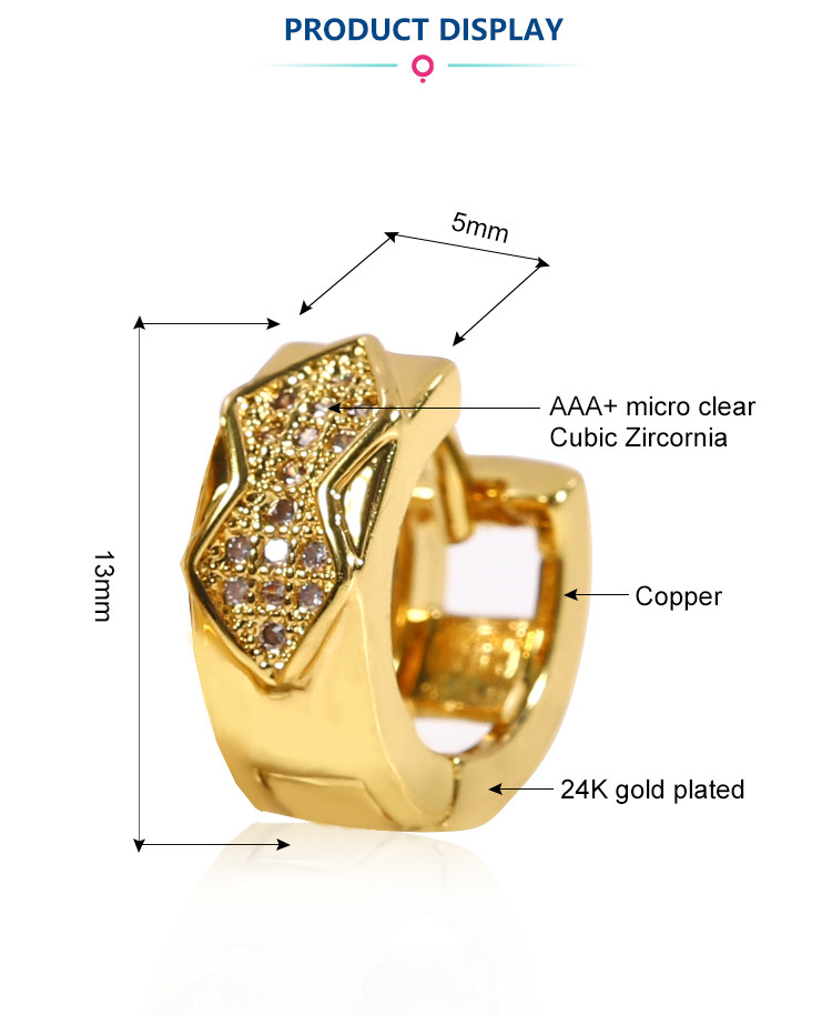 Luxury Fashion Crystal Zircon Diamond Gold Plated Butterfly Stud Earring Set Hoop Earing Jewelry Women