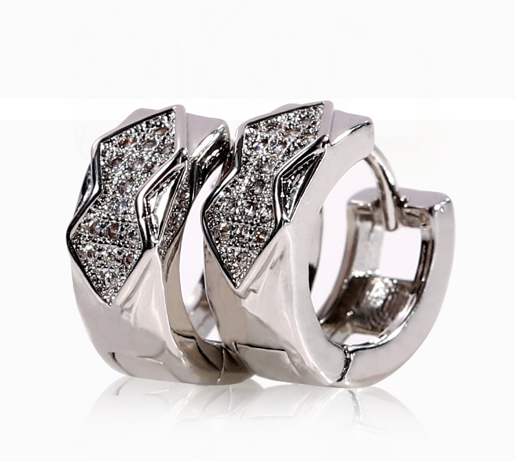 Luxury Fashion Crystal Zircon Diamond Gold Plated Butterfly Stud Earring Set Hoop Earing Jewelry Women