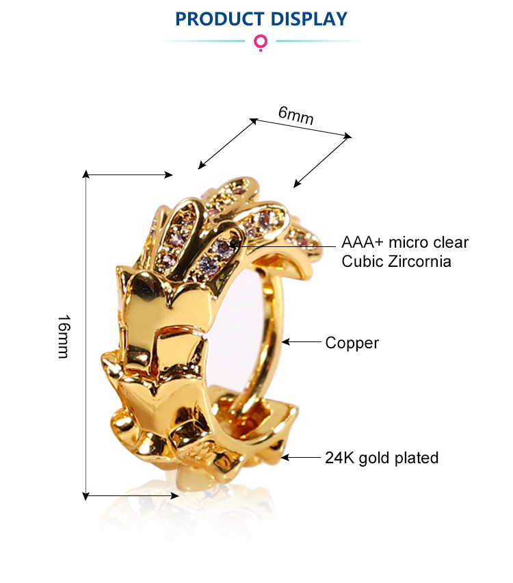 New Design European Fashion Geometric Earrings Hot Sale Personality Gold Plated Alloy Hoop Earrings