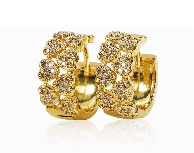 New Style Handmade Rhinestone Round Earrings Circle Jewelry Women Gold Hoop Earrings