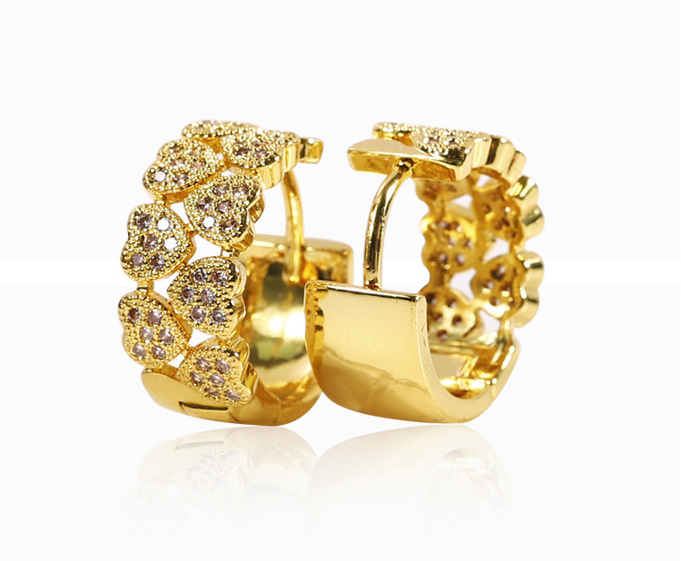 New Style Handmade Rhinestone Round Earrings Circle Jewelry Women Gold Hoop Earrings