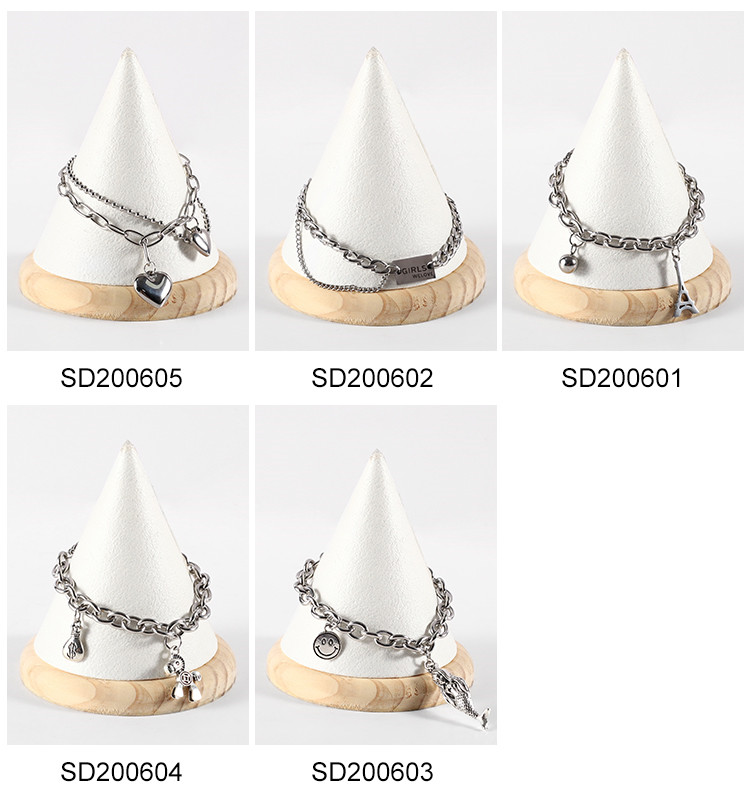 Fashion 304 Stainless Steel Jewelry Chain Charms Bracelet for Women Men